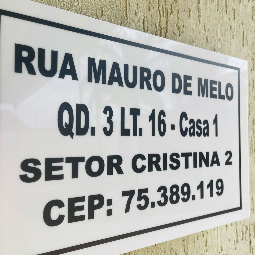 Placa de Endereço Personalizada em Acrílico com Impressão Direta UV – Durável e Resistente — imagem 2 de 2