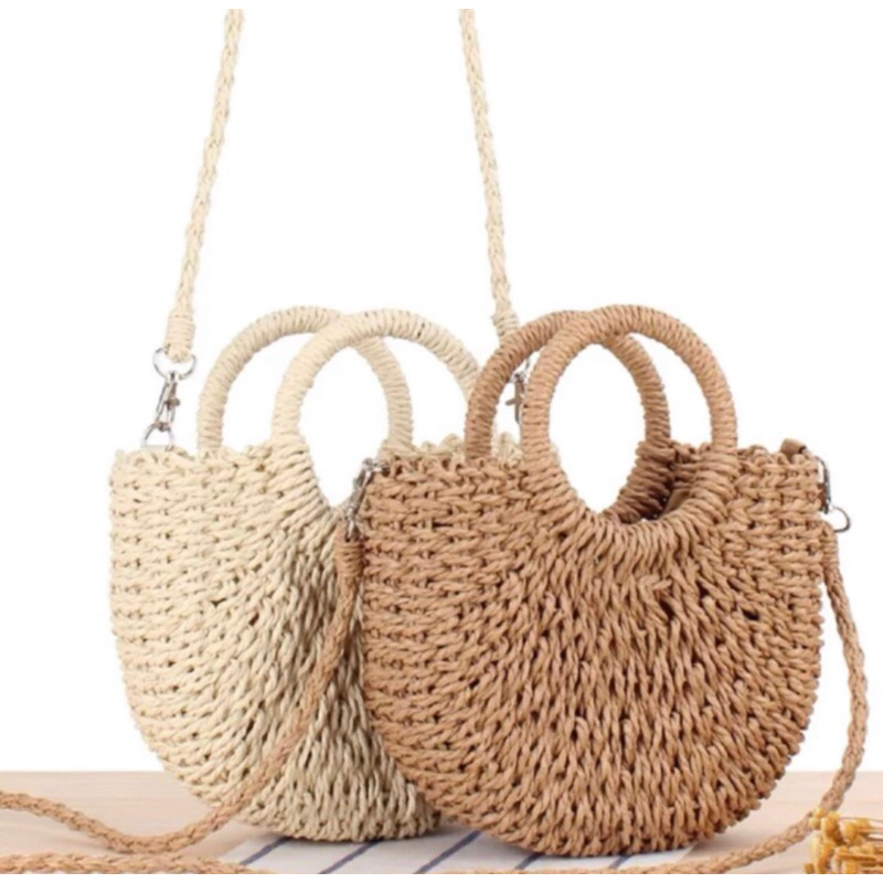 Bolsa Transversal de praia meia lua pequena em Oferta na Shopee