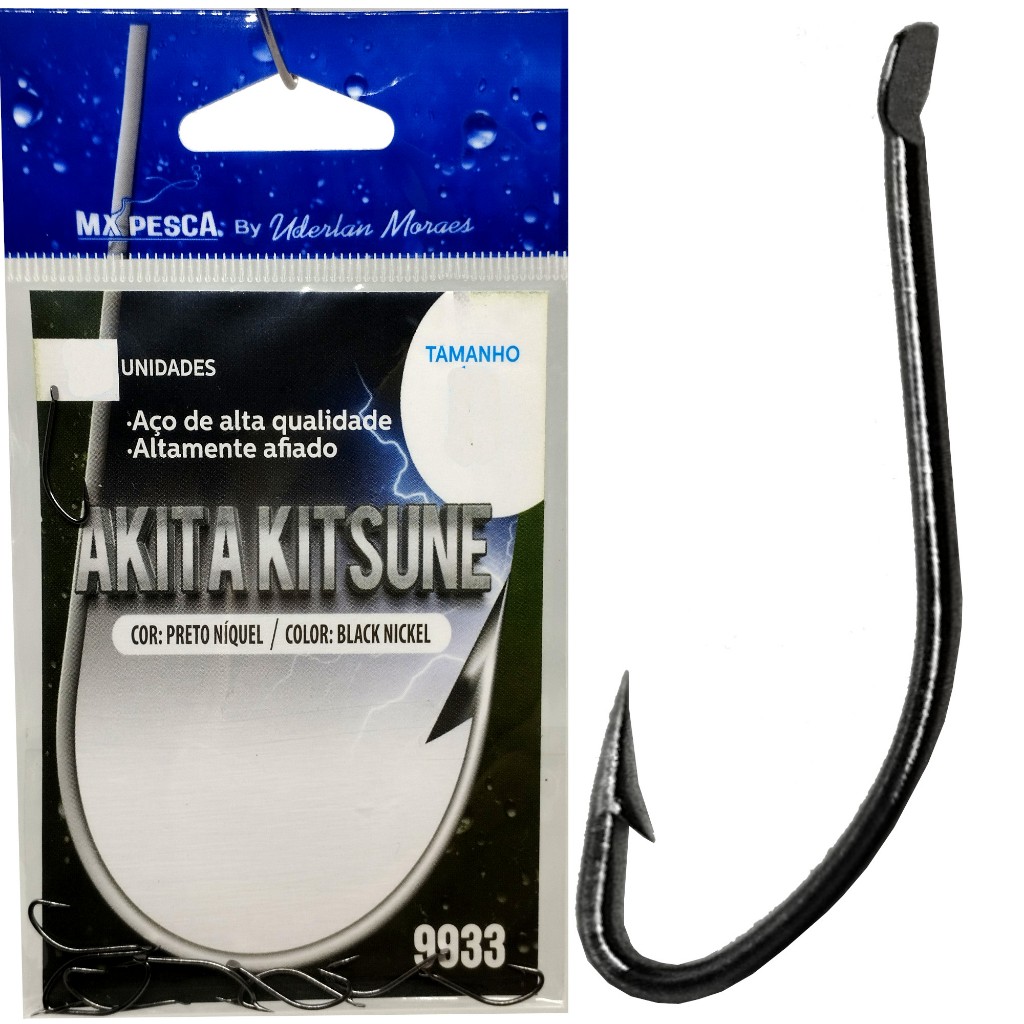 Anzol Akita Kitsune Black Nickel - MX Pesca