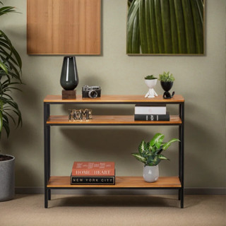 Buffet Aparador Estilo Industrial – Madeira Maciça com 3 Prateleiras em Oferta na Shopee
