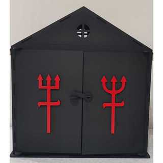 Casinha Tronqueira Exu e Pomba Gira Umbanda Quimbanda 35x31x15cm em MDF 3mm em Oferta na Shopee