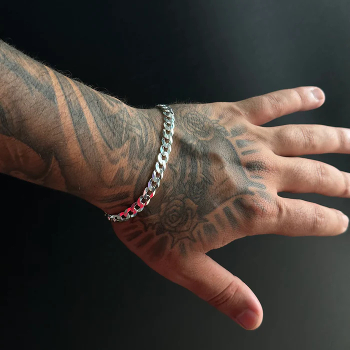 Pulseira Grumet 7 mm a Prata Legitima 925 Antialérgico Fecho Italiano 21 cm em Oferta na Shopee