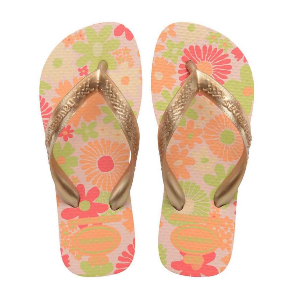 Chinelo Infantil Menina Havaianas Kids Flores- Rosa Ballet
