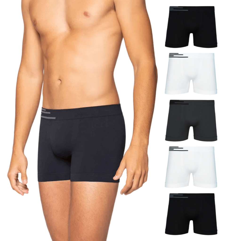Kit C/5 Cuecas Boxer Microfibra Up Underwear 436 - Sortido em Oferta na Shopee