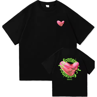 Camiseta Adulto/Infantil Lançamento Camiseta Em Algodao coração