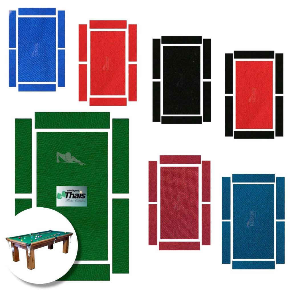 Pano Tecido Para Mesa de Sinuca Bilhar Cortado Pedra E Tabelas Até 2,30m x 1,30m (EXTERNO) Colorido Snooker em Oferta na Shopee