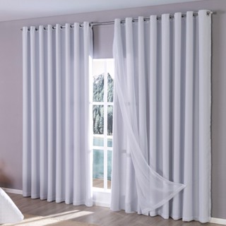 Cortina Tecido Blackout Com Voil voal 5.00m x 2.70m altura  Sala Quarto Adulto Infantil em Oferta na Shopee