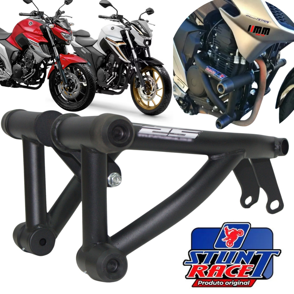 Protetor Original Stunt Race Fazer 250 Stunt Cage FZ25 Slider Gaiola proteção Motor e carenagem Yamaha FZ 25 2018 a 2024