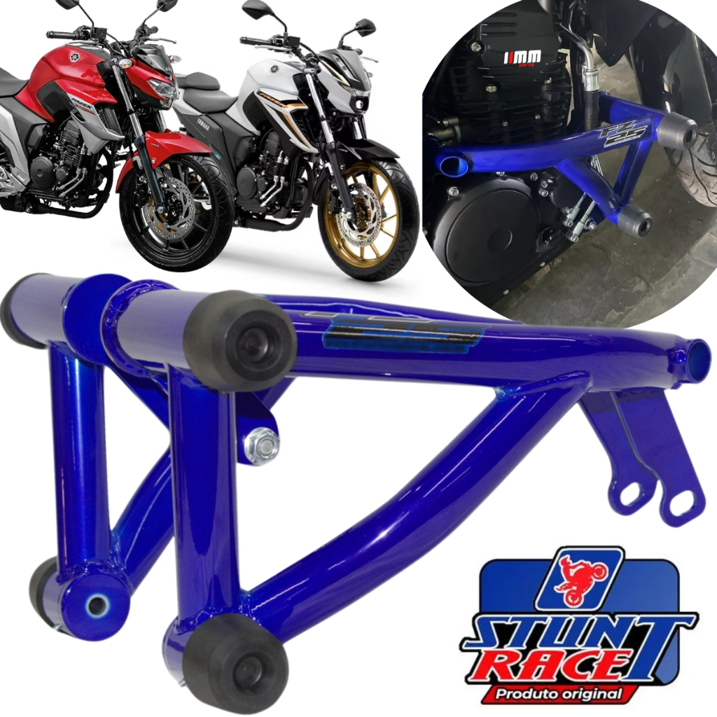 Protetor Fazer 250 Stunt Cage FZ25 Slider Gaiola Motor e carenagem Original Stunt Race Yamaha FZ 25 - Azul M