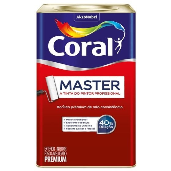 Tinta Acrílica Fosca Premium Coral Master 18L