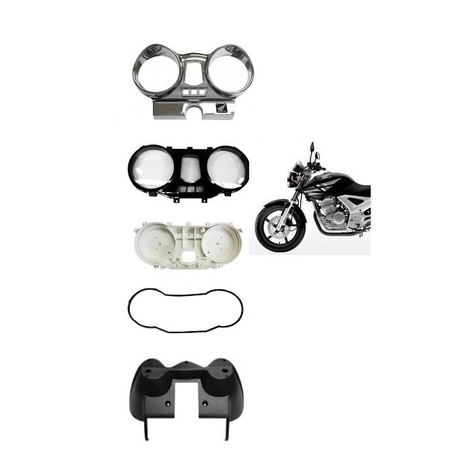 Carcaça Completa Do Painel e Borracha De Vedação 05 Partes Moto Modelo Honda Cbx 250 Twister 2006