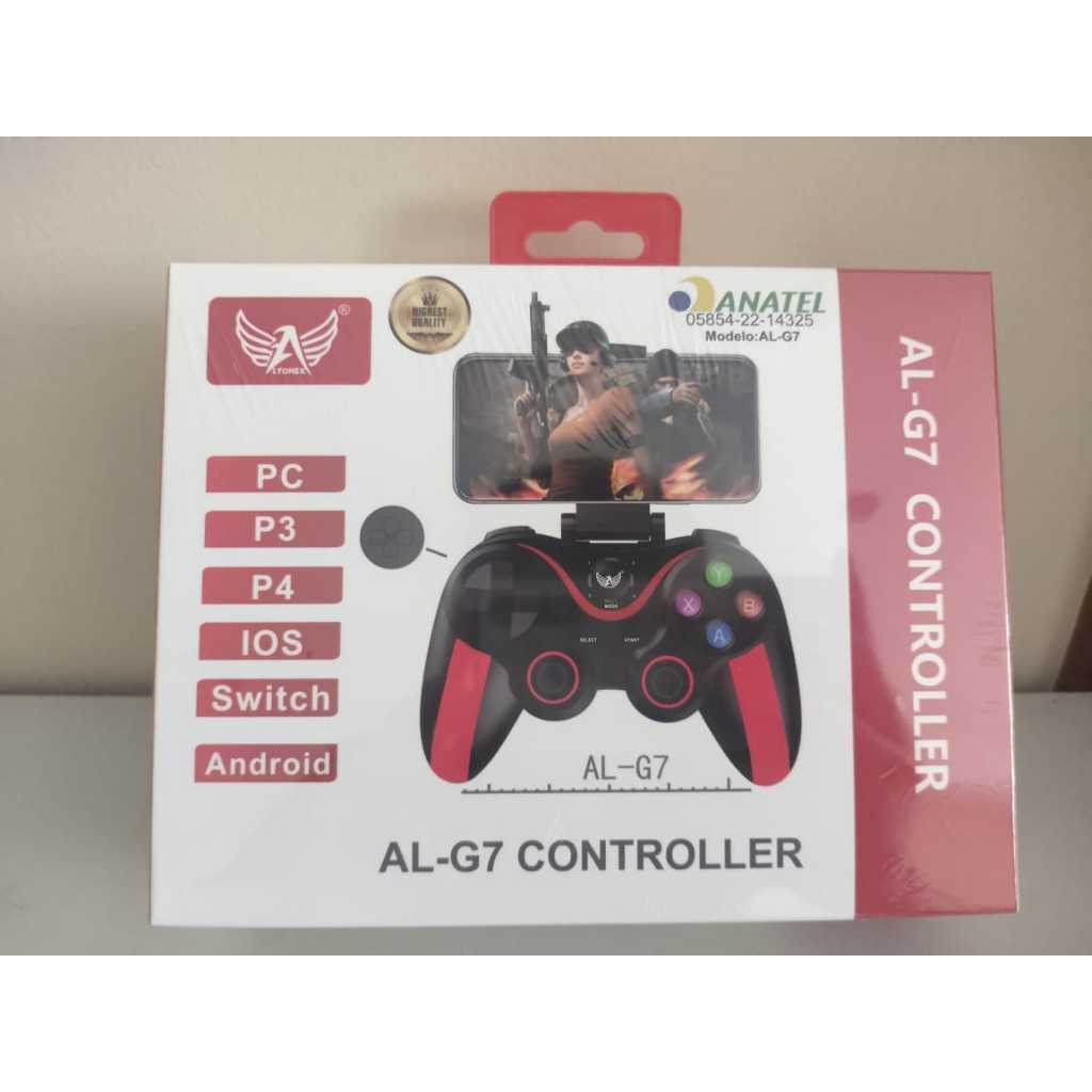 Controle Gamer AL-G7 CONTROLLER com Bluetooth da LTOMEX/Para PC, iOS, Android, Switch, P3 e P4