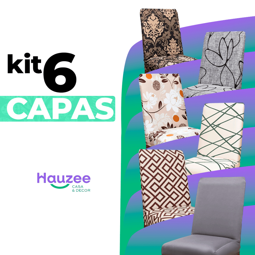 Kit 6 Capa Para Cadeira Sala De Jantar Premium Várias Cores