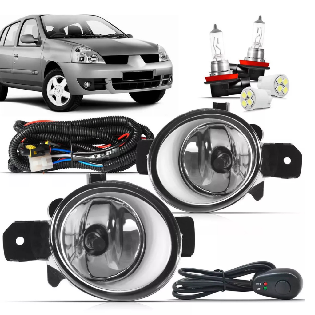 Kit Farol Milha Clio 2003 04 05 06 2007 2008 2010 2011 2012
