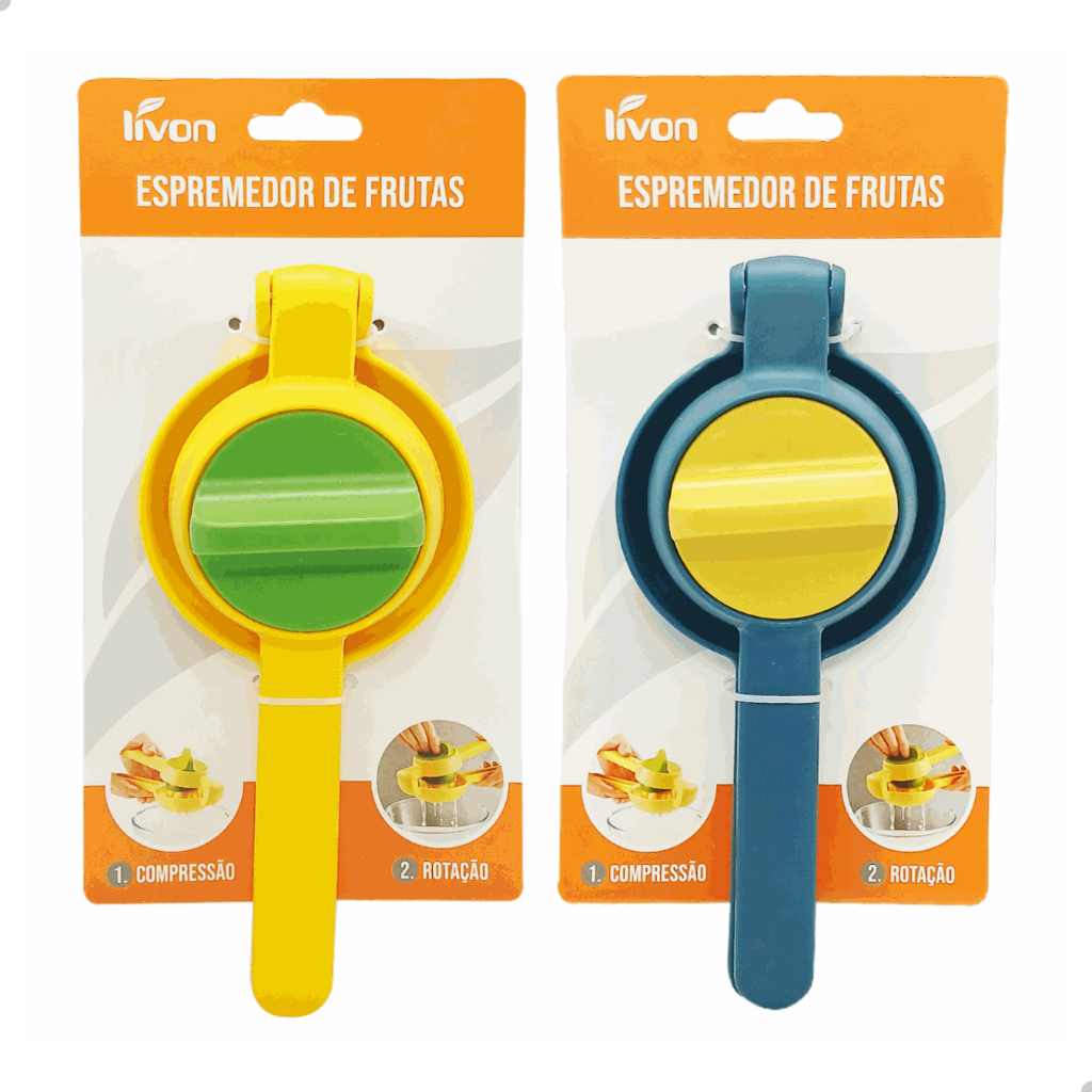 Espremedor de Frutas Cítricas Manual Limao Laranja Giratorio Plastico Livon 5942 6076