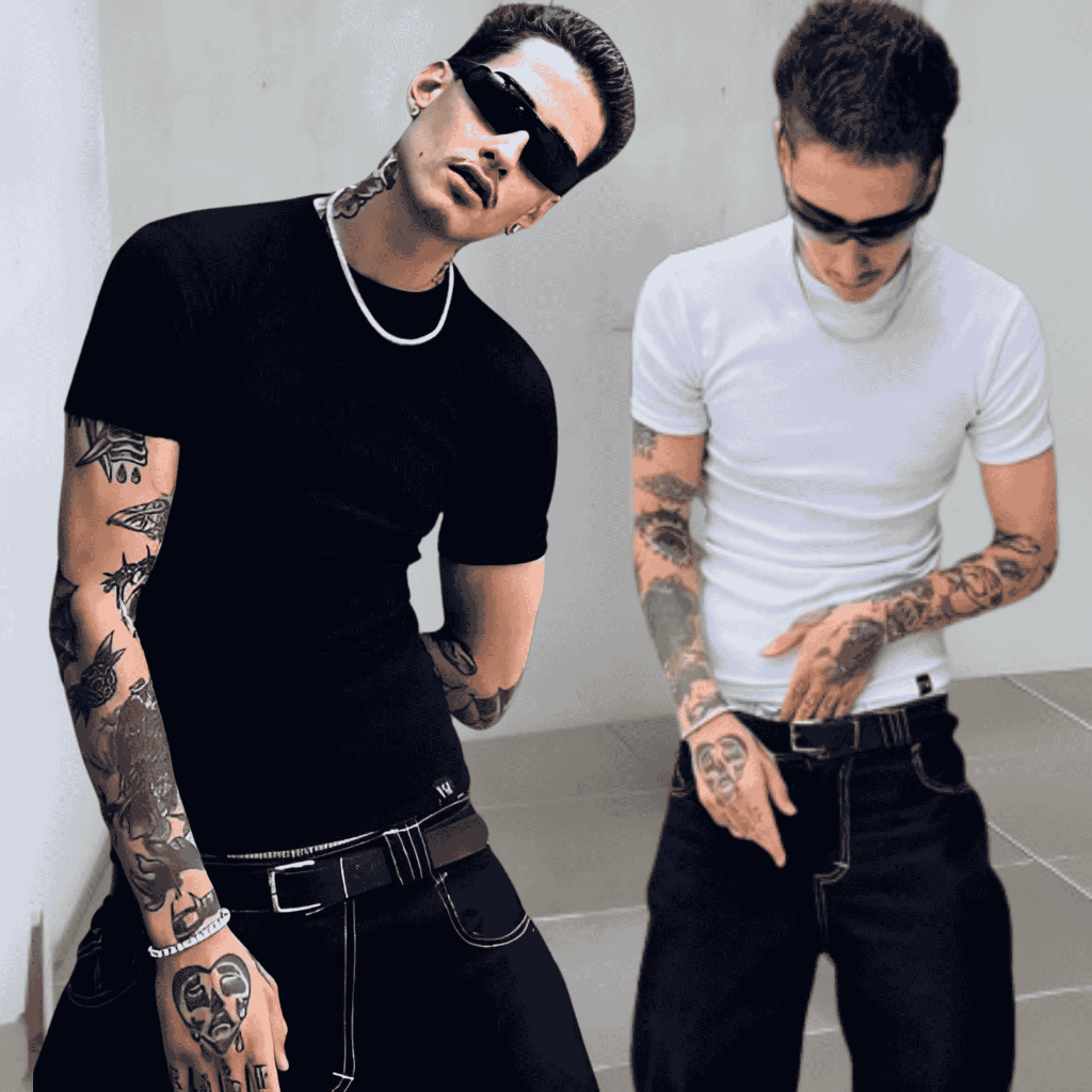 Camiseta Slim Masculina Canelada Estilo Americano Justa ao Corpo Básica