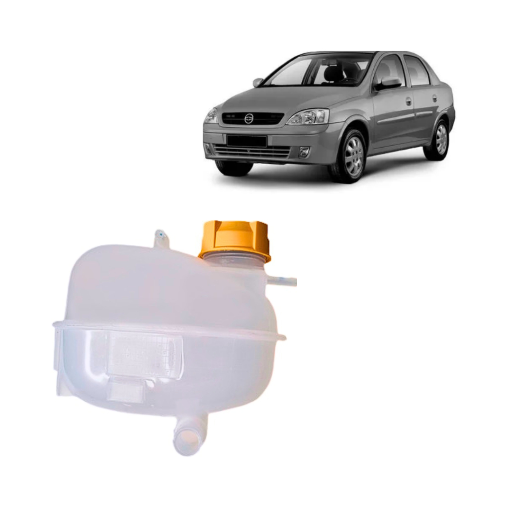 Reservatório água radiador Chevrolet Corsa Montana 2002 a 2012 - 1.4 / 1.8 3 saídas tanque aditivo em Oferta na Shopee