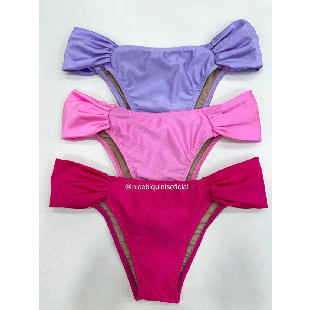 Calcinha de biquini drapeada borboleta tecido acetinado, calcinha biquini borboleta drapeada em Oferta na Shopee