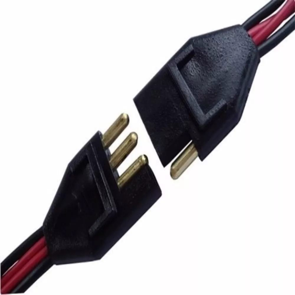 Tomada Plug Conector 4 Vias Soquete Caixa Tampao com fios som automotivo eletrica carro