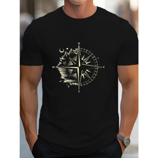 Camiseta Masculina Básica Comum - Estampa Montanha Bussola em Oferta na Shopee