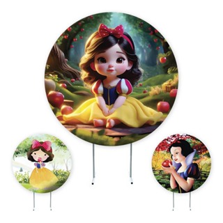 Capa Painel de Festa Branca de Neve, Painel Redondo, Painel de Festa Redondo, tecido Sublimado em Oferta na Shopee