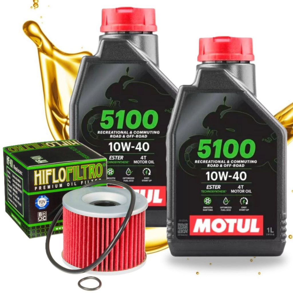 Troca de Óleo P/ Kawasaki Ninja 250r Motul 5100 10w40 + Filtro Hiflo Hf401 em Oferta na Shopee