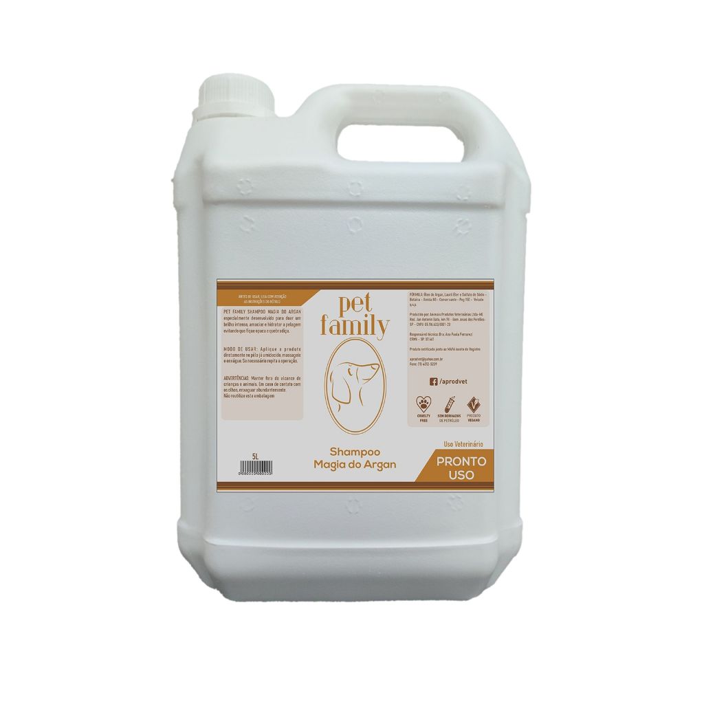Shampoo Pet Family Óleo De Argan Pronto Uso Cães E Gatos — imagem 2 de 2