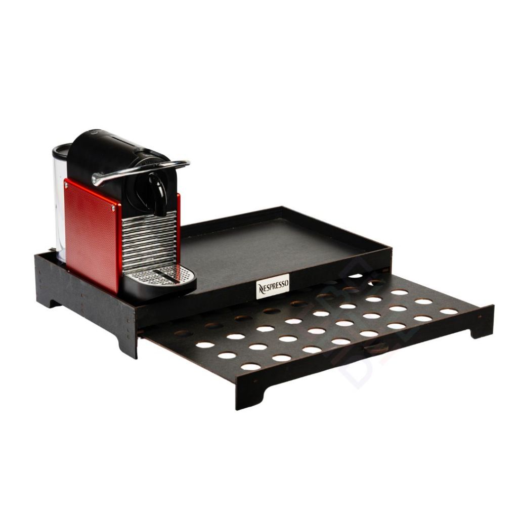 Bandeja Grande Mdf Nespresso Gaveta Embutida Capsulas Cantinho do Cafe Cha Apoio Servir Cafeteira