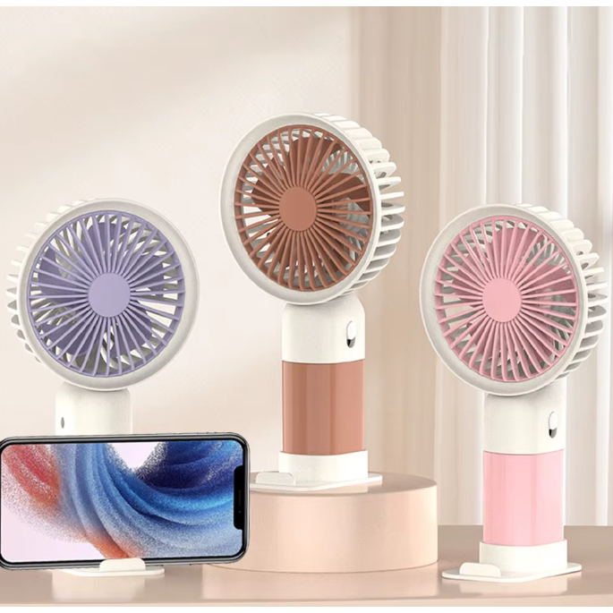 Mini Ventilador Mesa Portátil Suporte Celular