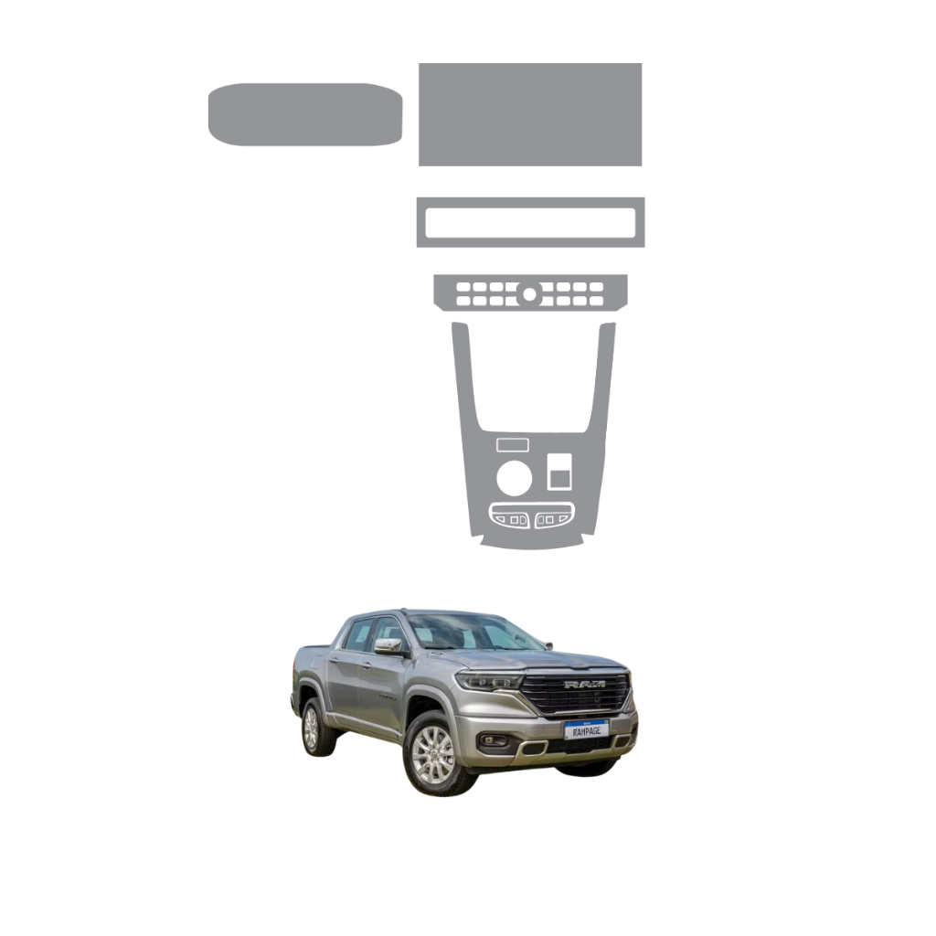 Película PPF Proteção Kit Interior Completo Dodge Rampage 2023 2024 2025 Picape Transparente TPU