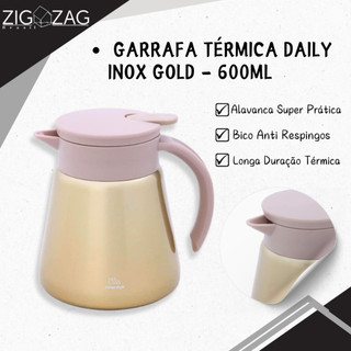 Garrafa Térmica Daily Parede Dupla de Inox, Dourada - 650ml | Mantenha Suas Bebidas Quentes ou Frias por Mais Tempo em Oferta na Shopee
