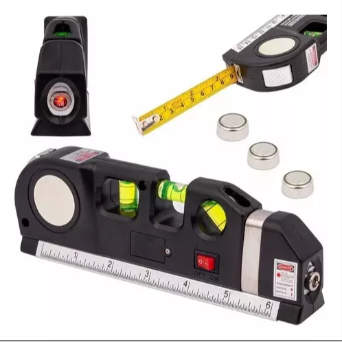 Nível A Laser 3 Linhas E Trena Régua Nivelador Profissional