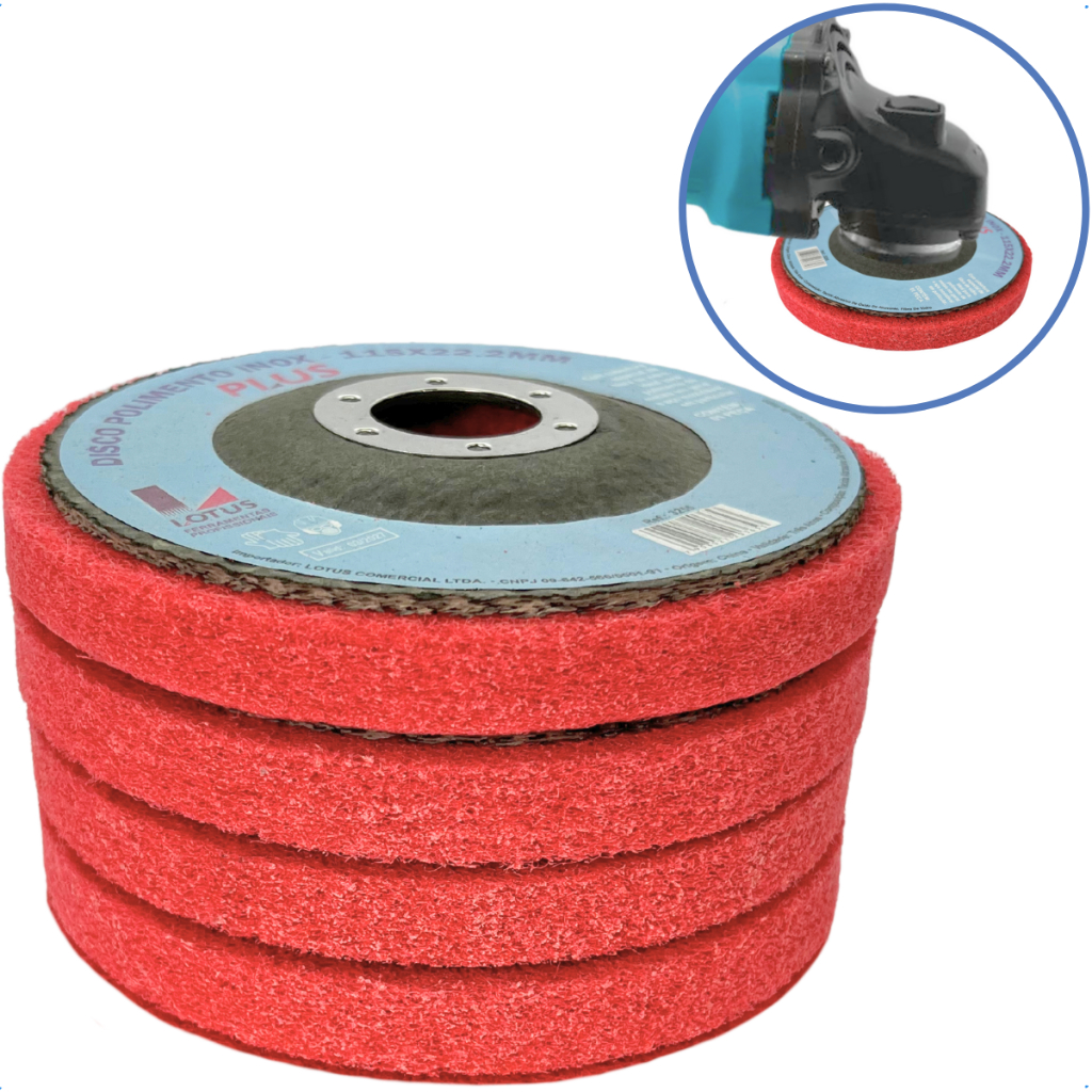 kit 4 disco polimento inox ferro alumínio 115mm furo 22.2mm 4 1/2 Disco polidor Disco para polir em Oferta na Shopee