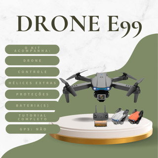 Drone E99 Pro Estabilidade, 3 Baterias com Câmera 4K, Wi-Fi, Bateria 1800mA Durável e Bolsa