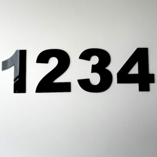 Números Residencial Preto Acrílico Espelhado Identificação Residência 0 Até 9 em Oferta na Shopee