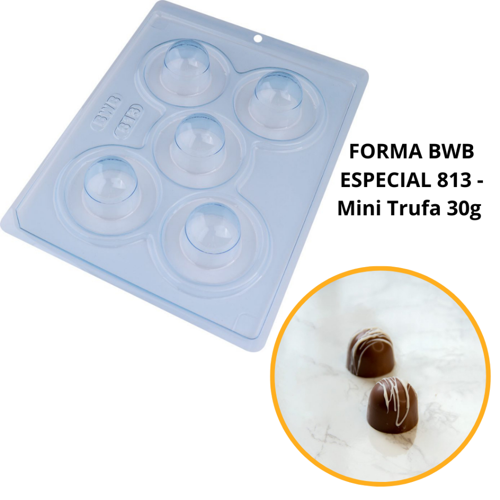 1~4 FORMAS BWB COM SILICONE (3 PARTES) MINI TRUFA 30g. BWB CÓD.:813 FESTAS, TRUFAS E BOMBONS. (CHOCO) em Oferta na Shopee