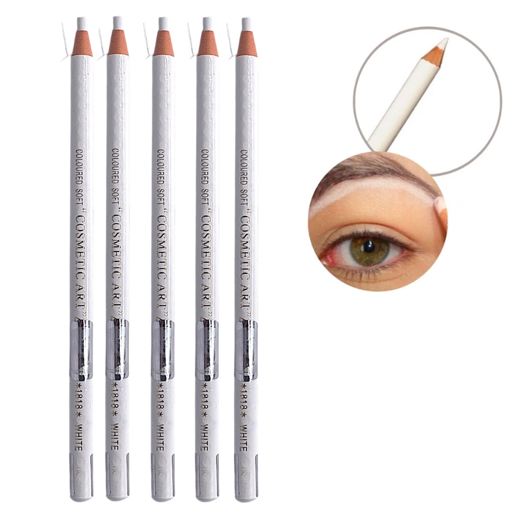 5 Lápis Dermatográficos Coloured Soft para Marcação de Sobrancelhas – Cor Branco
