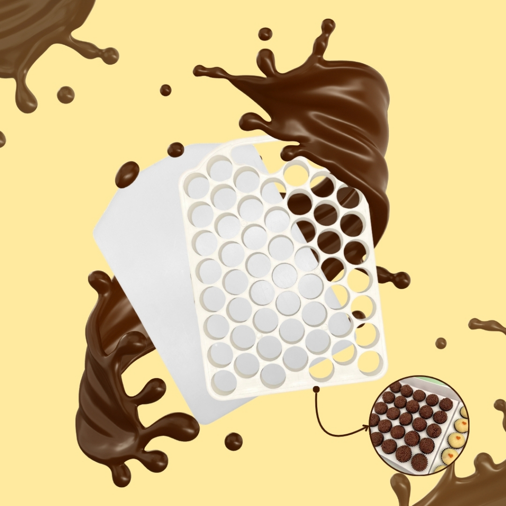 Placa Porcionadora Dosadora Doces Brigadeiro Confeitaria Achadinho 55 e 104 furos