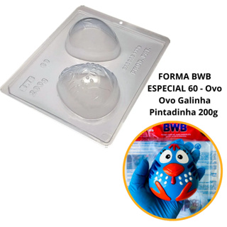 1~4 Forma BWB Com Silicone (3 partes) Para Chocolate Cód. 60 - Ovo Galinha Pintadinha 200g. Páscoa em Oferta na Shopee