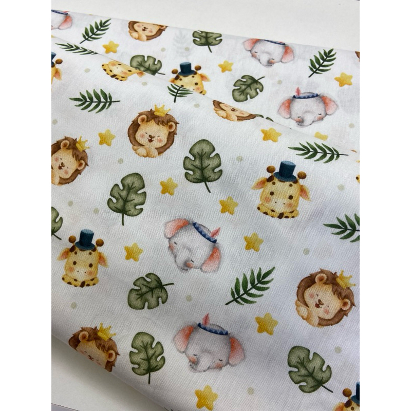 Tecido Tricoline estampado 100% Algodão Mini Safari - 0,25cm x 1,50mt