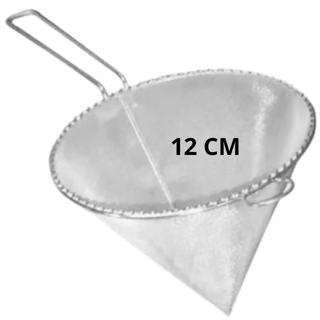 Coador Filtro de óleo 12 cm cônico multiuso aço inox filtrar óleo suco chá e caldo com filtro ultrafino 805P