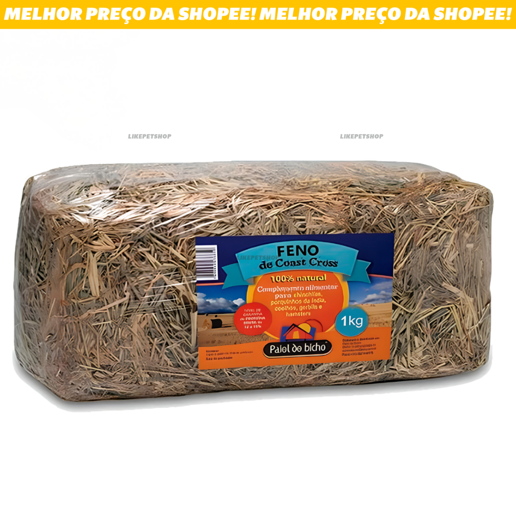Feno Coast Cross Verdinho Fresquinho Cheirosinho Coelho Porquinho da índia Hamster Chinchila 1 Kg
