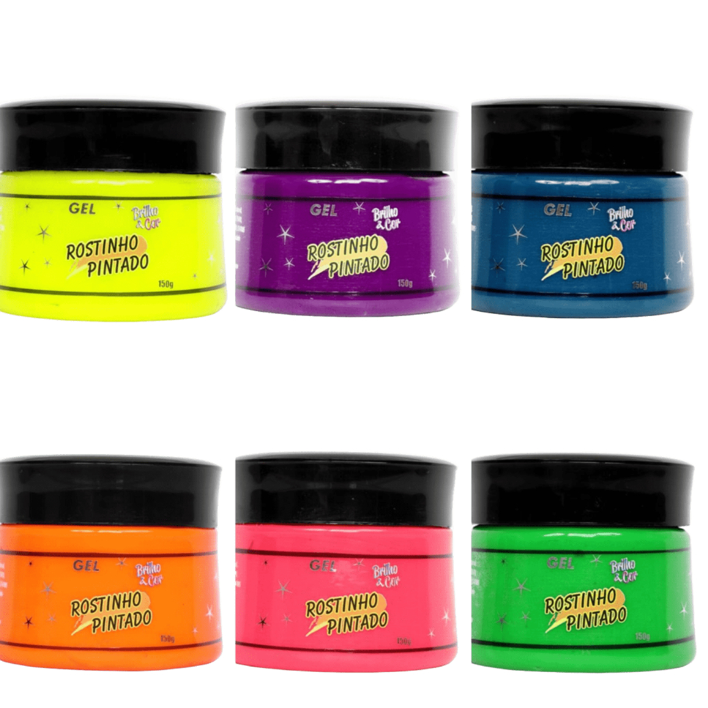 Gel Cabelo Colorido Infantil Neon Festa Carnaval Sai com agua Tinta temporaria Fixador