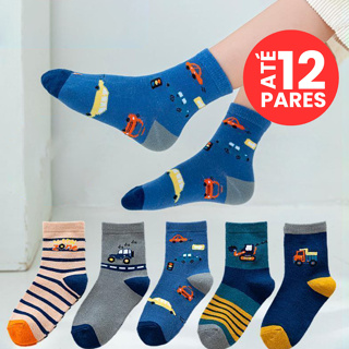 Kit 3, 6  ou 12 Pares Meia Infantil Estampadinha Menino de criança A PRONTA ENTREGA em Oferta na Shopee