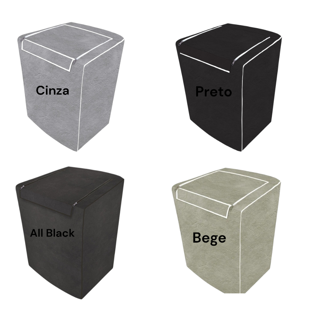 Capa Maquina de Lavar com Zíper Prática Proteção Todas as Marcas Variadas Consul Electrolux Brastemp