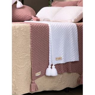 Kit Peseira Manta Pompom Sofá Cama Casal 180x60cm + 2 Capas Modelo Istambul em Oferta na Shopee