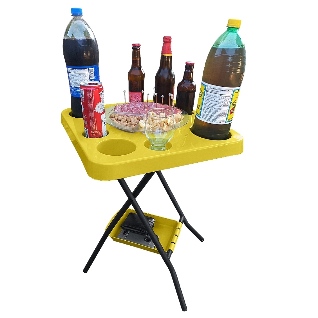 Mesa Mesinha Petisqueira Dobrável Portátil Bandeja Churrasco Diferentes Cores Pesca Area De Lazer Casa Praia Piscina Top em Oferta na Shopee