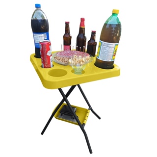 Mesa Mesinha Petisqueira Dobrável Portátil Bandeja Churrasco Diferentes Cores Pesca Area De Lazer Casa Praia Piscina Top em Oferta na Shopee