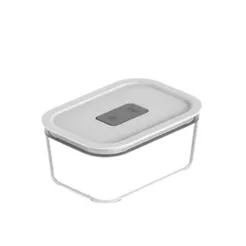 Pote de Vidro Hermético 725ml Branco com valvula Multiuso Resistente Seguro Prático