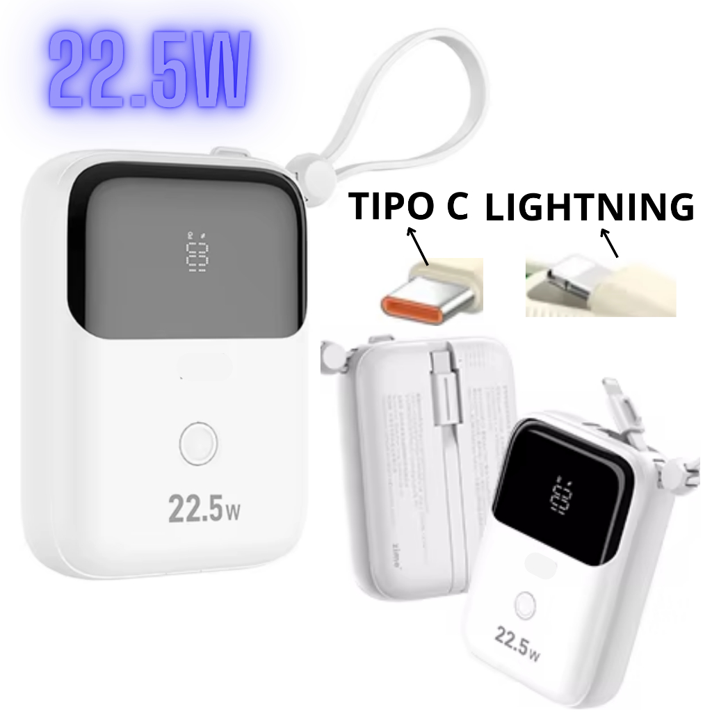 Power Bank CARGA RÁPIDA 22.5W 10000 mah carregador portátil p/IPHONE 6 7 8 9 X XR 11 12 13 14 15 16